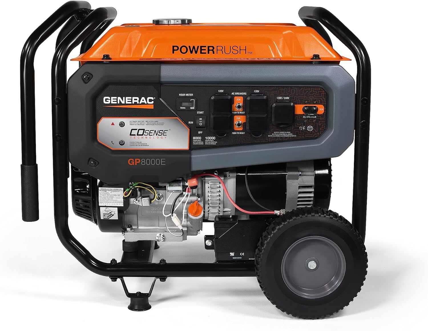 Generac 7715 GP8000E 8000 Watt 420cc Portable Electric Start Generator