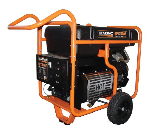 Generac 5735 GP17500E 17500 Running Watts/26250 Starting Watts Electric Start Gas Powered Portable Generator Factory Reconditioned